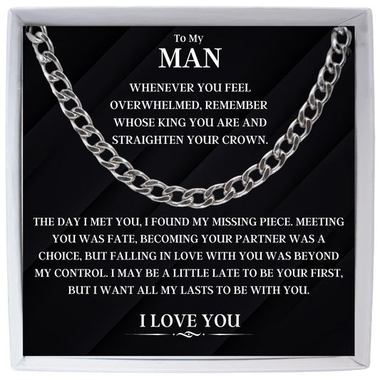 To My Man - Missing Piece - Cuban Link Necklace