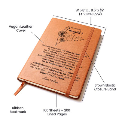 To My Amazing Daughter - Sunflower Journey V2-  Vegan Leather Journal