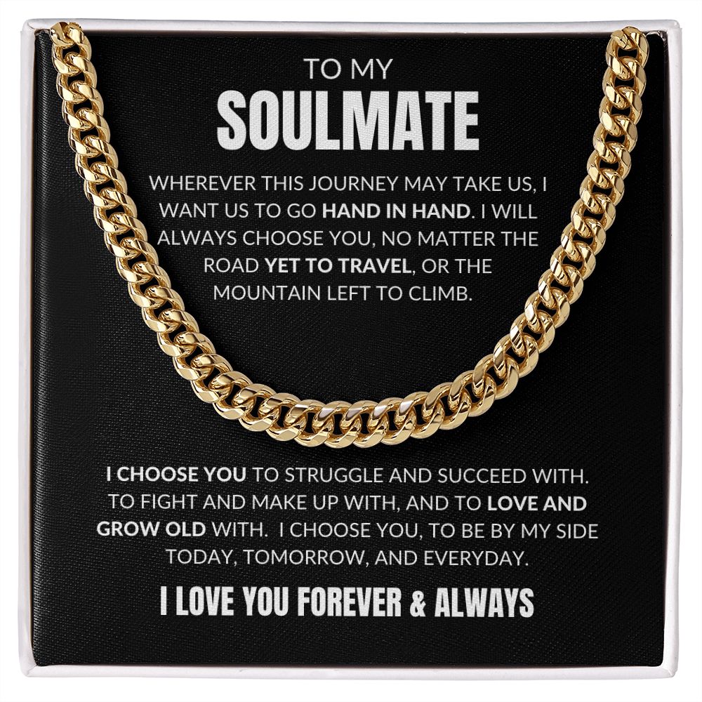 To My Soulmate - I Choose You v2 - Cuban Link - Black