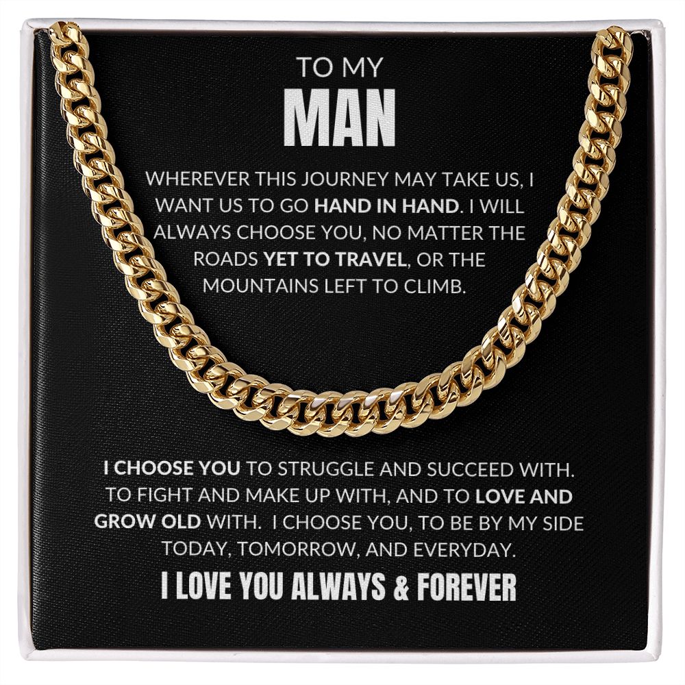 To My Man - I Choose You - Cuban Link - Black