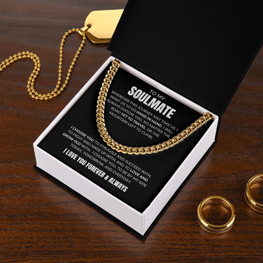 To My Soulmate - I Choose You v2 - Cuban Link - Black