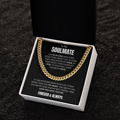 To My Soulmate - Every Little Thing V3 - Cuban Link - Black