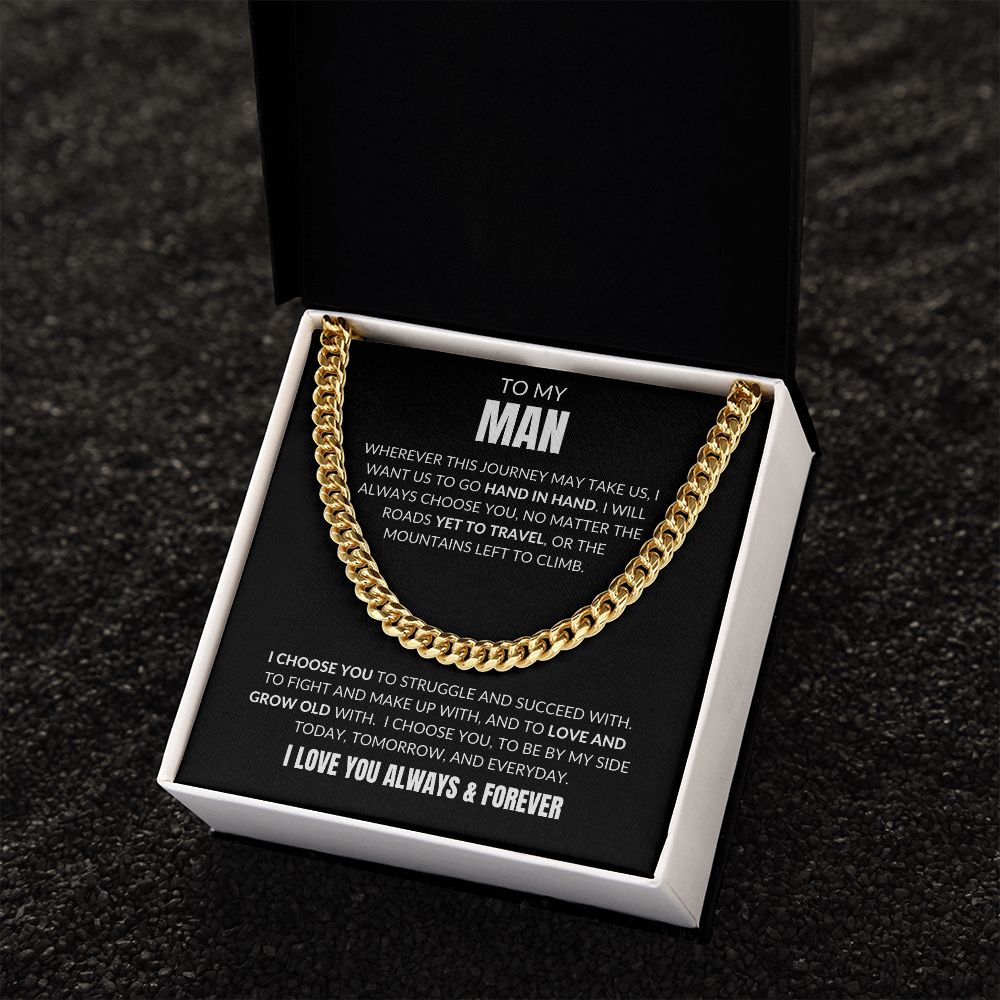 To My Man - I Choose You - Cuban Link - Black