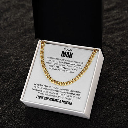 To My Man - I Choose You - Cuban Link -White