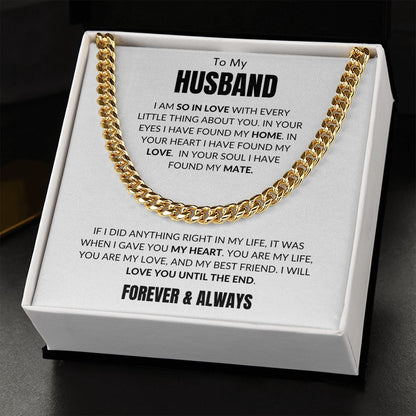 To My Husband - Every Little Thing v3 - Cuban Link - White