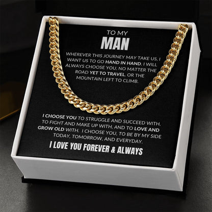 To My Man -  I Choose You v2 - Cuban Link - Black