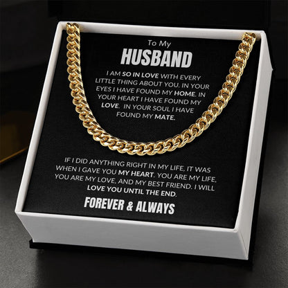 To My Husband - Every Little Thing v3 - Cuban Link - Black