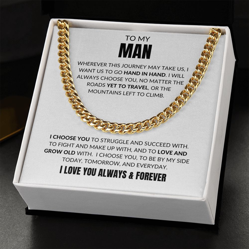 To My Man - I Choose You - Cuban Link -White