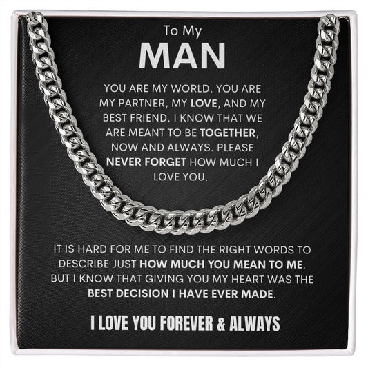 To My Man - Cuban Link - You are My World - Black Bkgnd