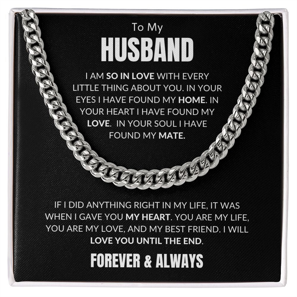 To My Husband - Every Little Thing v3 - Cuban Link - Black