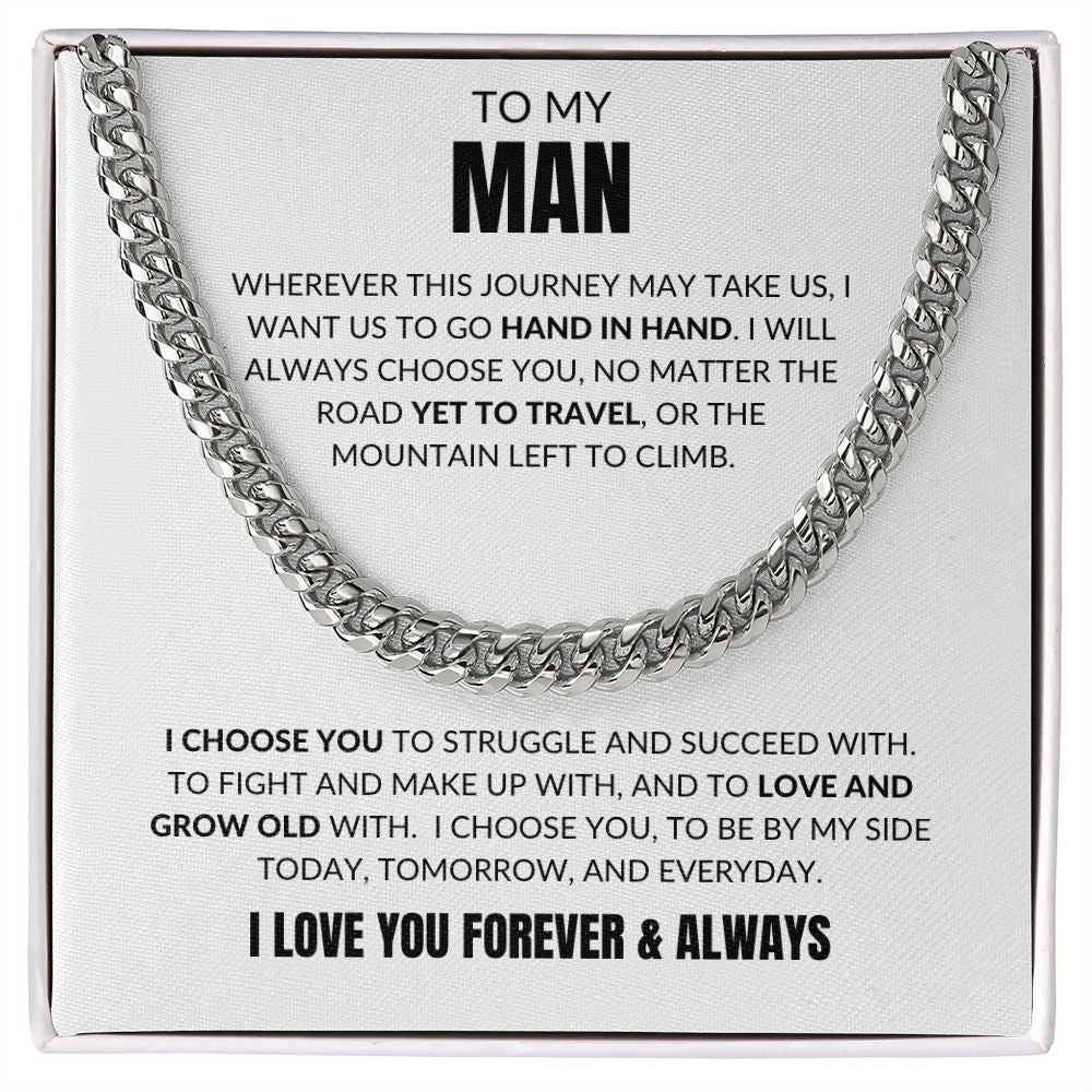 To My Man - I Choose You v2 - Cuban Link - White