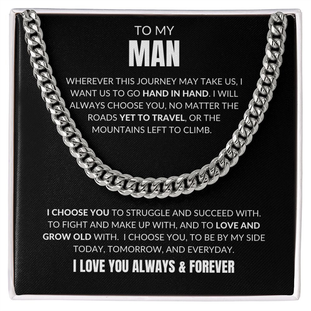 To My Man - I Choose You - Cuban Link - Black