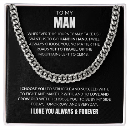 To My Man - I Choose You - Cuban Link - Black