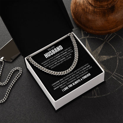 To My Husband - I Choose You - Cuban Link - Black