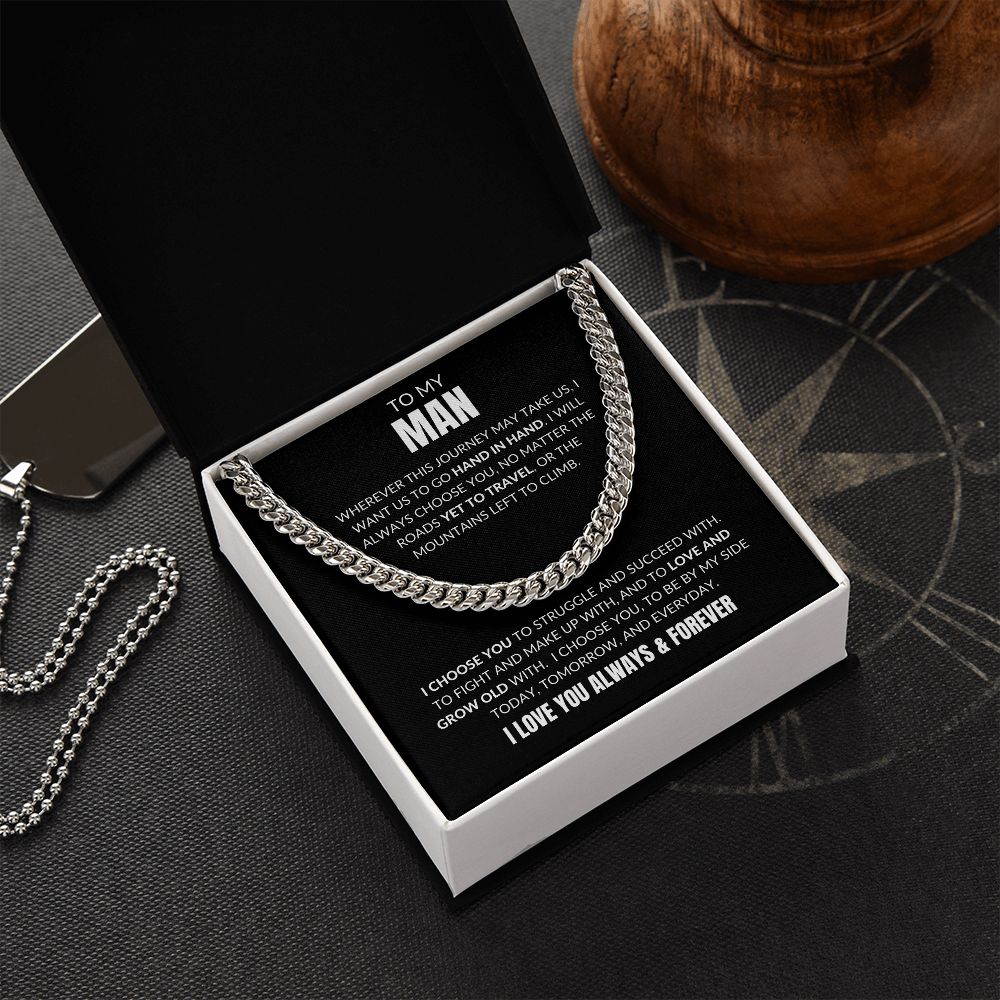 To My Man - I Choose You - Cuban Link - Black