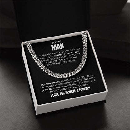 To My Man - I Choose You - Cuban Link - Black