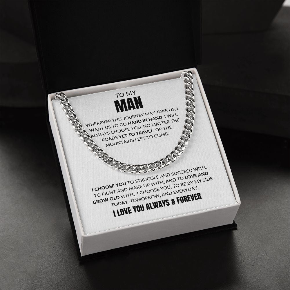 To My Man - I Choose You - Cuban Link -White