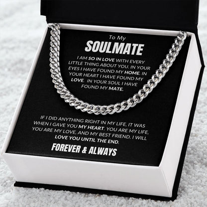 To My Soulmate - Every Little Thing V3 - Cuban Link - Black