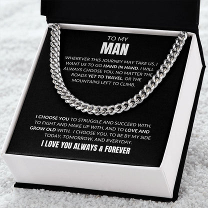 To My Man - I Choose You - Cuban Link - Black