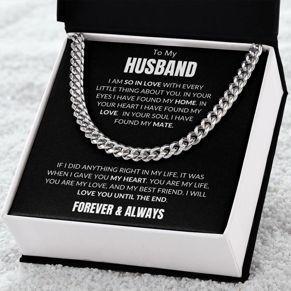 To My Husband - Every Little Thing v3 - Cuban Link - Black