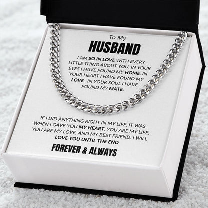 To My Husband - Every Little Thing v3 - Cuban Link - White