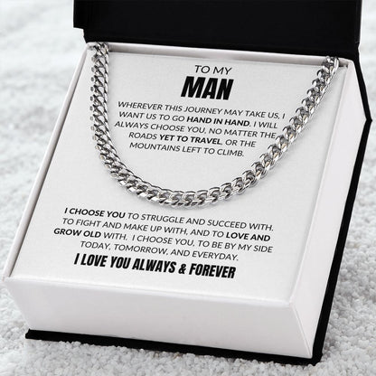 To My Man - I Choose You - Cuban Link -White