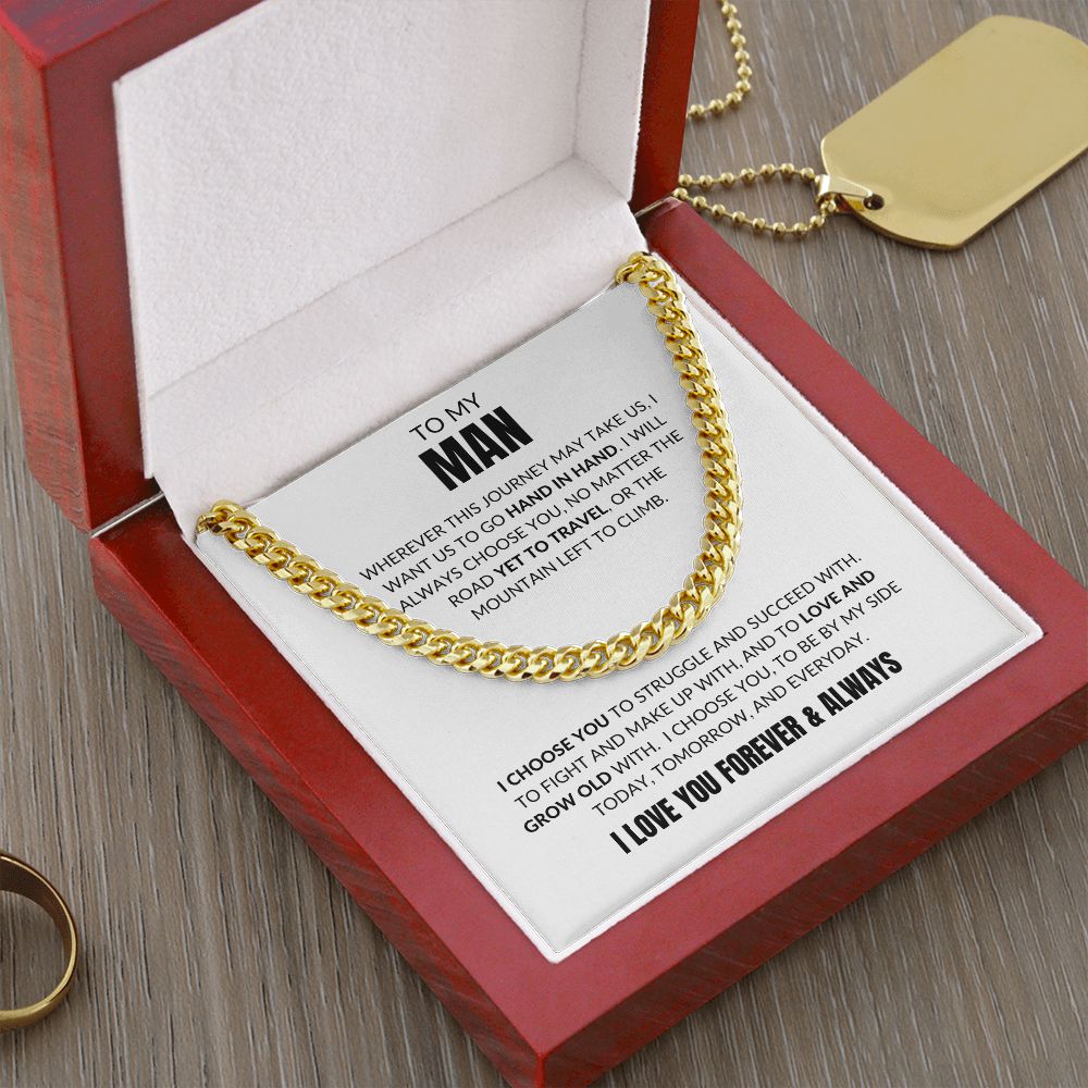 To My Man - I Choose You v2 - Cuban Link - White