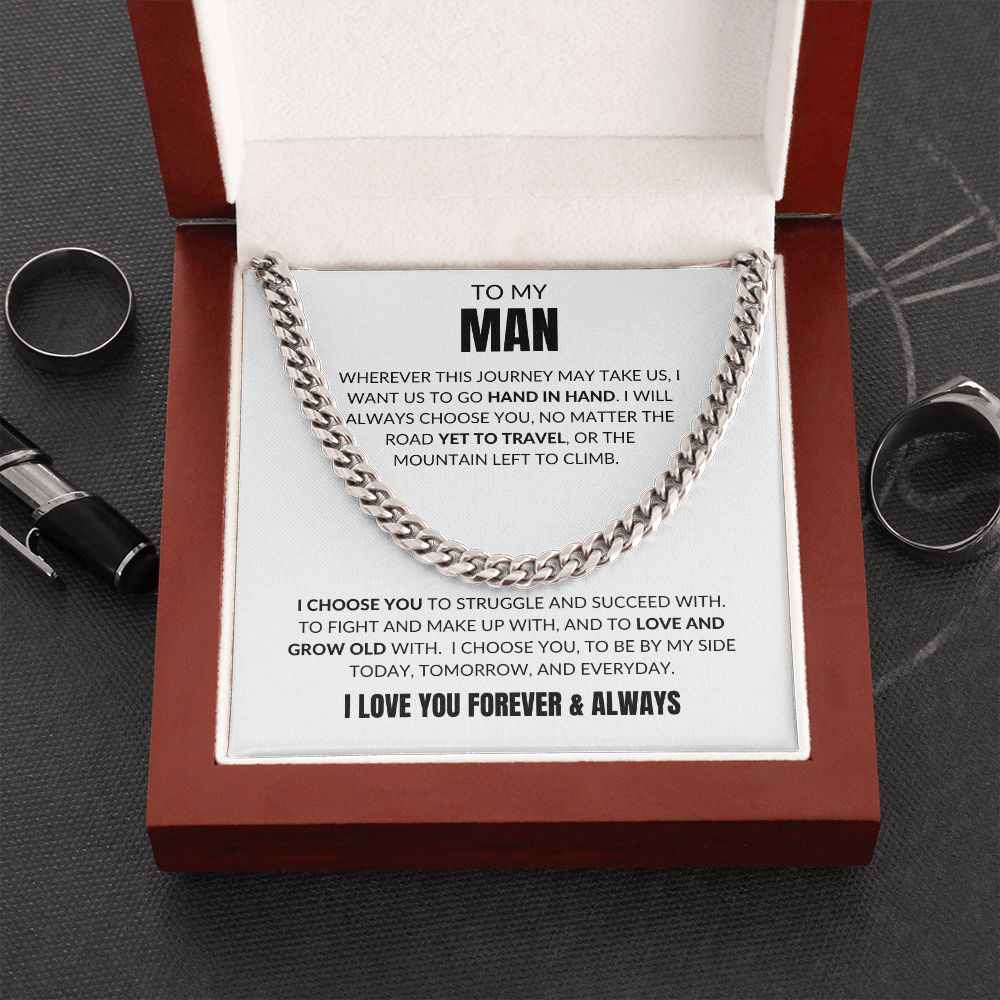 To My Man - I Choose You v2 - Cuban Link - White