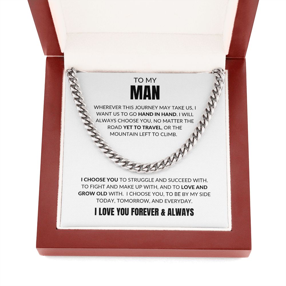 To My Man - I Choose You v2 - Cuban Link - White