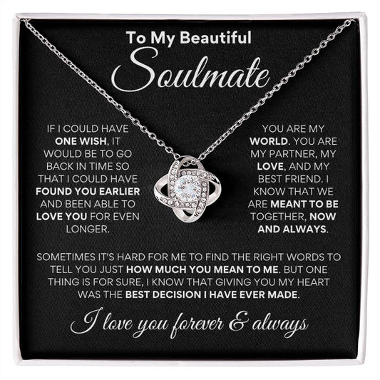 To Beautiful Soulmate - One Wish - Love Knot - Blk Bkgd