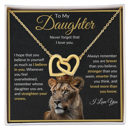 To My Daughter - I Believe in You - Interlocking Hearts - Black