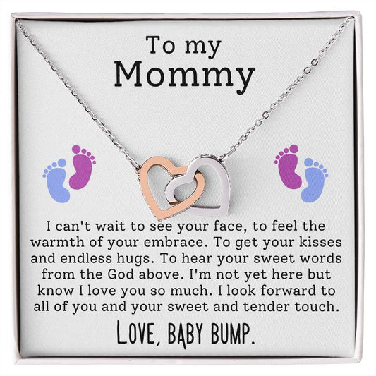 Mommy I Cant Wait To See Your Face - Interlocking Heart