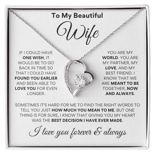 To Beautiful Wife - One Wish - Forever Heart - Wht Bkgd