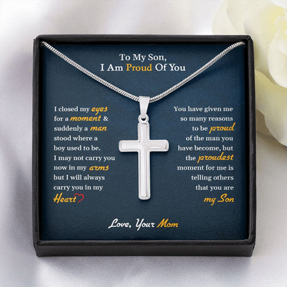 My Son | Be strong always - Stainless Steel Cross Necklace