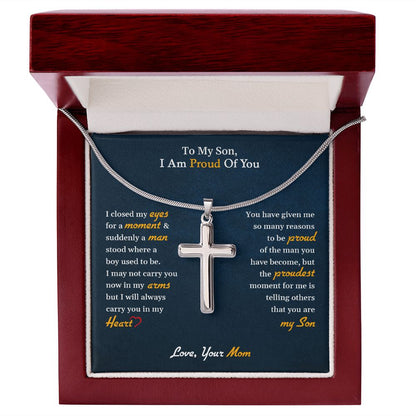 My Son | Be strong always - Stainless Steel Cross Necklace