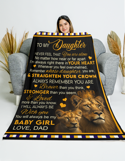 To Daughter from Dad - Always In Your Heart Blanket 50 x 60